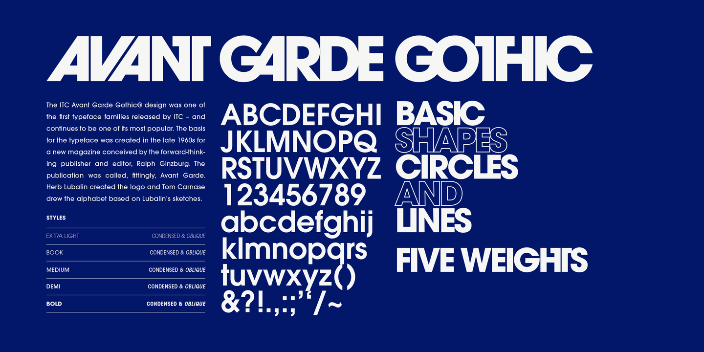 Free avant garde font truetype