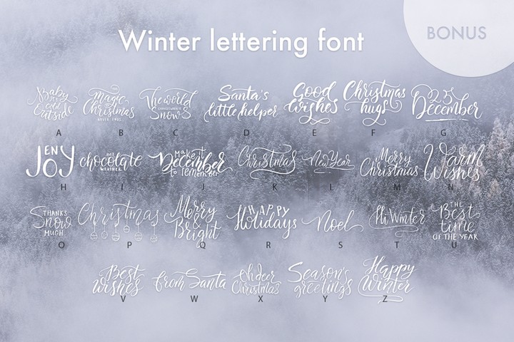 Winter lettering: download for free and install for your website or ...