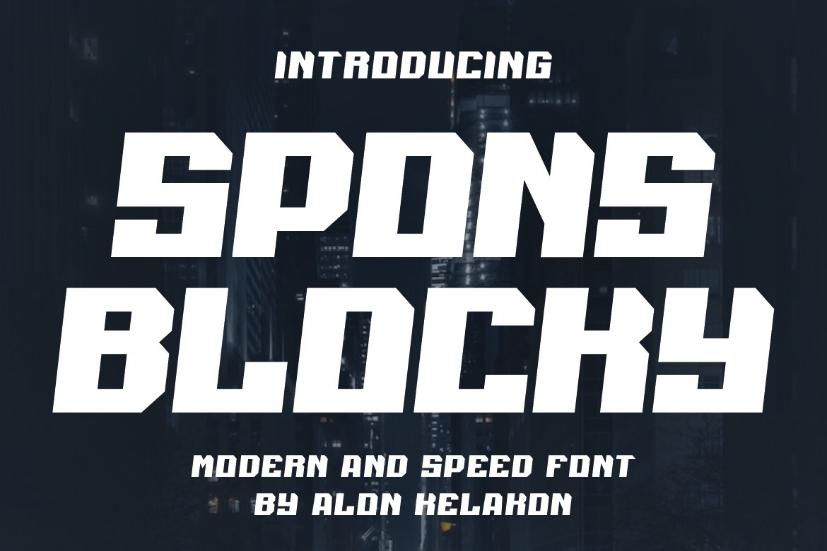 Spons Blocky: download for free and install for your website or Photoshop.